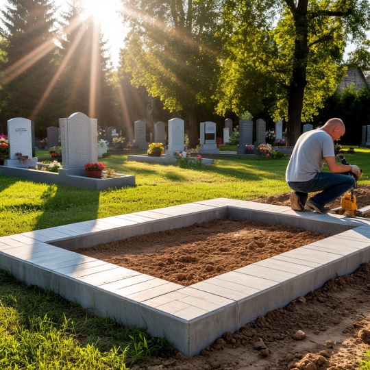 Бетонное основание с облицовкой